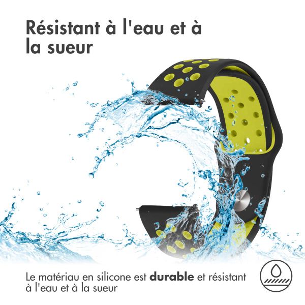 imoshion Bracelet sportif en silicone Fitbit Versa 2 / Versa Lite - Noir / Néon Jaune