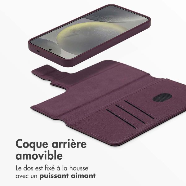 Accezz Étui de téléphone portefeuille en cuir 2-en-1 avec MagSafe Samsung Galaxy S25 - Heath Purple