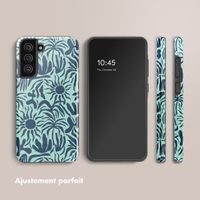 Selencia Coque arrière Vivid Samsung Galaxy S21 FE - Tropical Vibes Light Blue