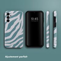 Selencia Coque arrière Vivid Samsung Galaxy A15 (5G/4G) - Colorful Zebra Pine Blue