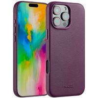 Accezz Coque arrière en cuir avec MagSafe Apple iPhone 16 Pro Max - Heath Purple