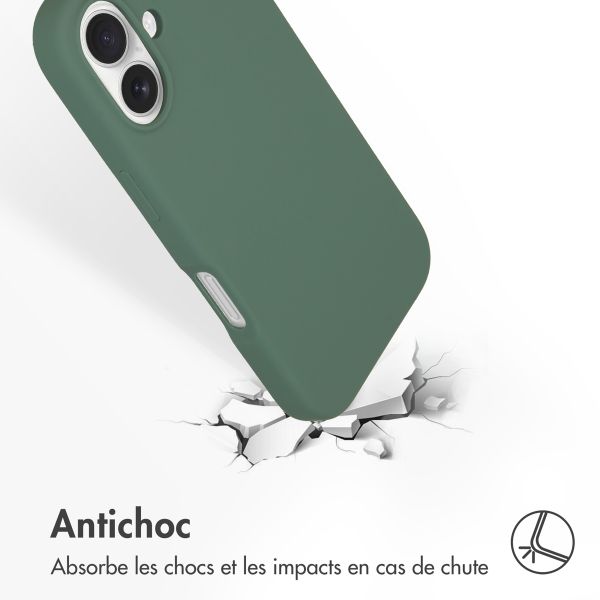 Accezz Coque Liquid Silicone avec MagSafe iPhone 16 - Vert foncé