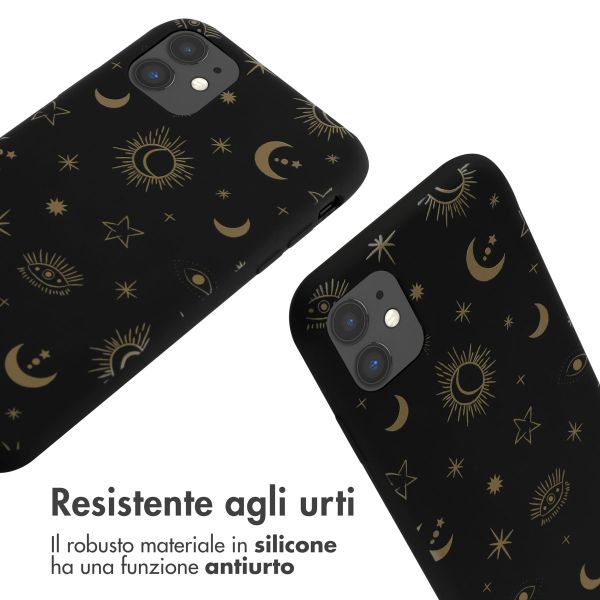 imoshion Coque design en silicone avec cordon Apple iPhone 11 - Sky Black