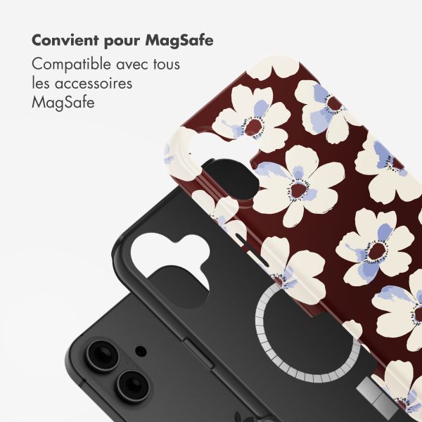 Selencia Coque arrière Vivid avec MagSafe Apple iPhone 16 - Choco Flower Pop
