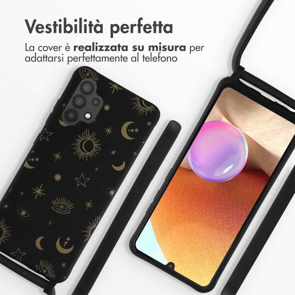 imoshion Coque design en silicone avec cordon Samsung Galaxy A32 (4G) - Sky Black