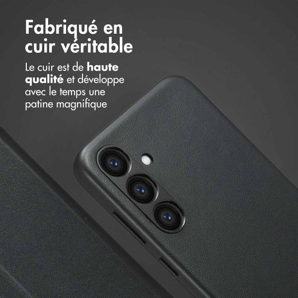 Accezz Étui de télephone portefeuille en cuir 2-en-1 avec MagSafe Samsung Galaxy S23 FE - Onyx Black