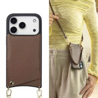 Selencia Coque de télephone Nova avec cordon et porte-cartes Apple iPhone 17 Pro - Mocha Brown