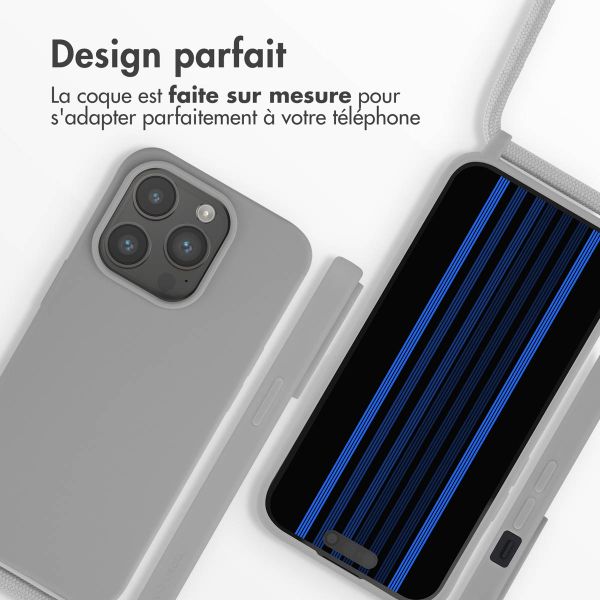 imoshion Coque en silicone avec cordon Apple iPhone 15 Pro - Gris clair