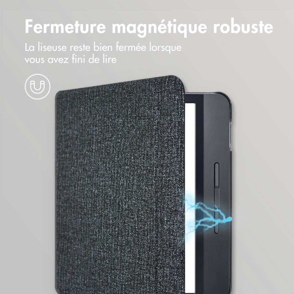 imoshion Étui de liseuse portefeuille Canvas Sleepcover avec support Tolino Vision 5 - Glitter Noir