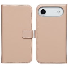 Selencia Étui portefeuille en cuir véritable Apple iPhone 17 Air - Dusty Pink