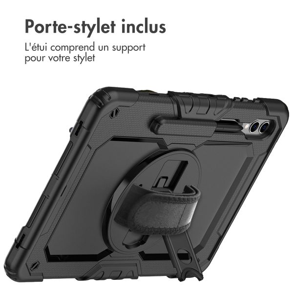 Accezz Coque arrière robuste avec bandoulière Samsung Galaxy S9 Plus 12.4 pouces - Noir