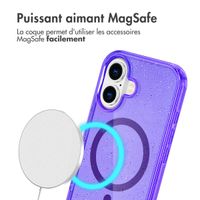 imoshion Coque Pailletée avec MagSafe Apple iPhone 16 - Paillettes Violet