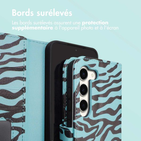 imoshion ﻿Étui de téléphone portefeuille Design Samsung Galaxy S23 - Black Blue Stripes