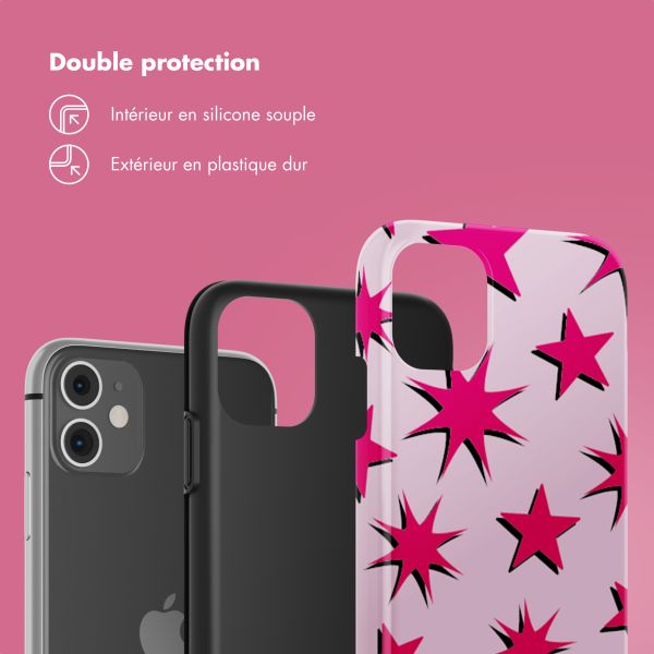 Selencia Coque arrière Vivid Tough iPhone 11 - Stars Rubine Red Light Pink