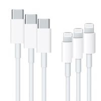 Apple 3 x Câble Lightning Original vers câble USB-C iPhone SE - 1 mètre - Blanc