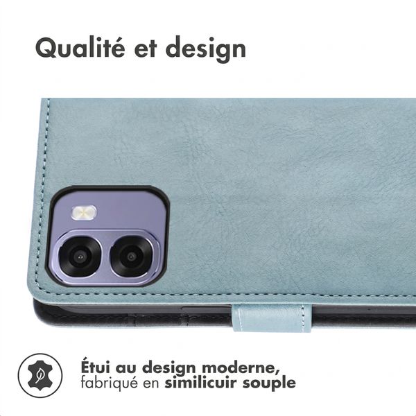 imoshion Étui de télephone portefeuille de luxe Oppo A6x (4G/5G) - Bleu clair