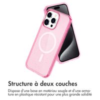 imoshion Coque Pailletée avec MagSafe Apple iPhone 15 Pro Max - Paillettes Rose
