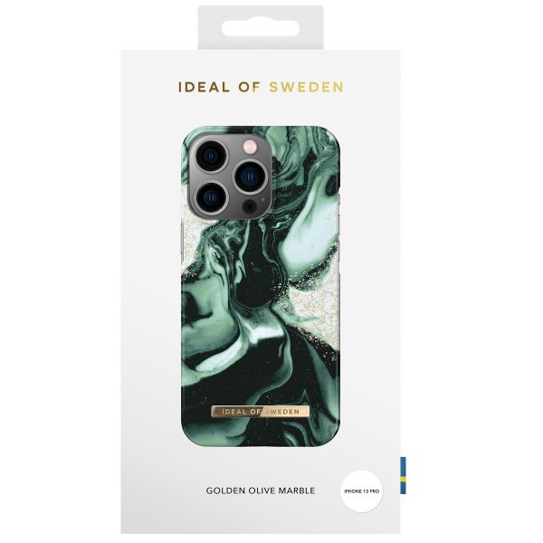 iDeal of Sweden Coque Fashion iPhone 13 Pro - Golden Olive Marble