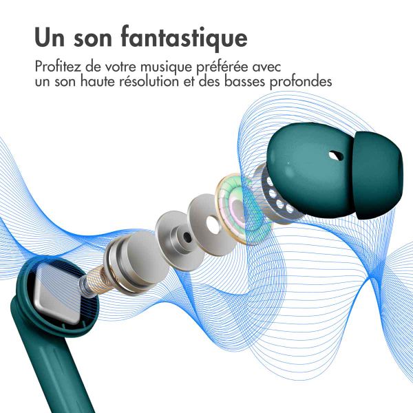 imoshion ﻿Écouteurs Aura Pro - Écouteurs sans fil - Écouteurs sans fil Bluetooth - Avec fonction de réduction du bruit ANC - Petrol Green