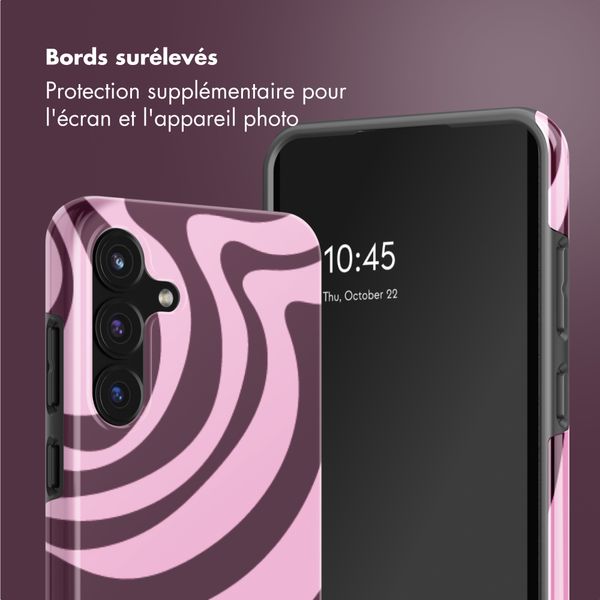 Selencia Coque arrière Vivid Samsung Galaxy S25 FE - Wavy Swirl Pink Plum