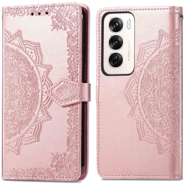 imoshion Etui de téléphone portefeuille Mandala Oppo Reno 12 - Rose Dorée