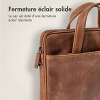 Accezz Leather Sac ordinateur 16 pouces - Cognac