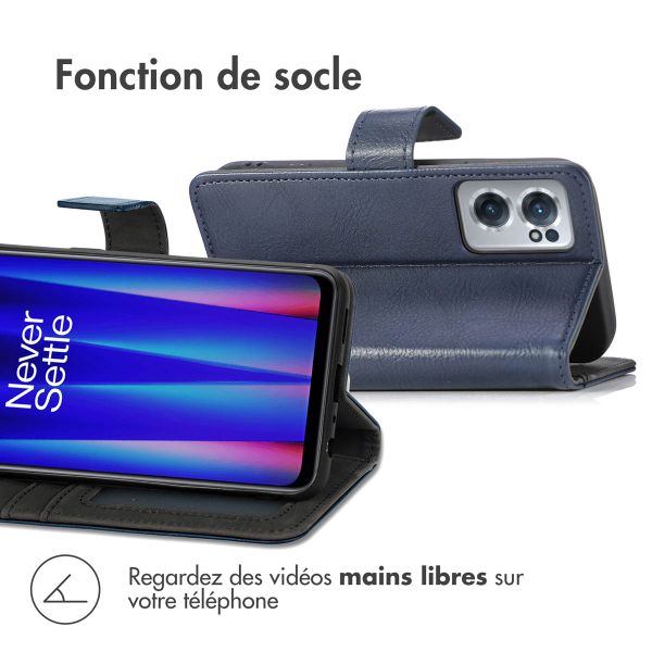 imoshion Étui de téléphone portefeuille Luxe OnePlus Nord CE 2 5G - Bleu foncé