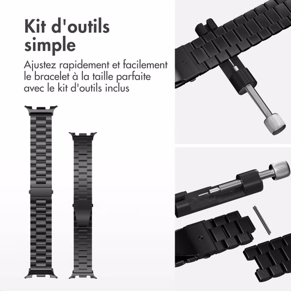 imoshion Bracelet en acier Samsung Galaxy Watch 8 (40/44mm) / Classic (46mm) - Noir