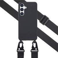 Selencia Coque silicone avec cordon amovible Samsung Galaxy S25 Plus - Noir