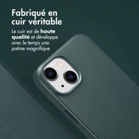 Accezz Étui de téléphone portefeuille en cuir 2-en-1 avec MagSafe Apple iPhone 14 - Cedar Green
