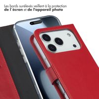 Selencia Étui portefeuille en cuir véritable Apple iPhone 17 Pro - Rood