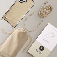 Selencia Coque arrière avec cordon et porte-cartes Nova iPhone 16 - Beige