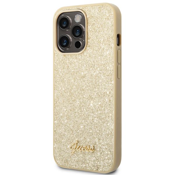 Guess Coque Glitter Flakes Apple iPhone 14 Pro Max - Doré