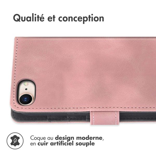 imoshion Etui de téléphone portefeuille avec cordon iPhone SE (2022 / 2020) / 8 / 7 - Rose