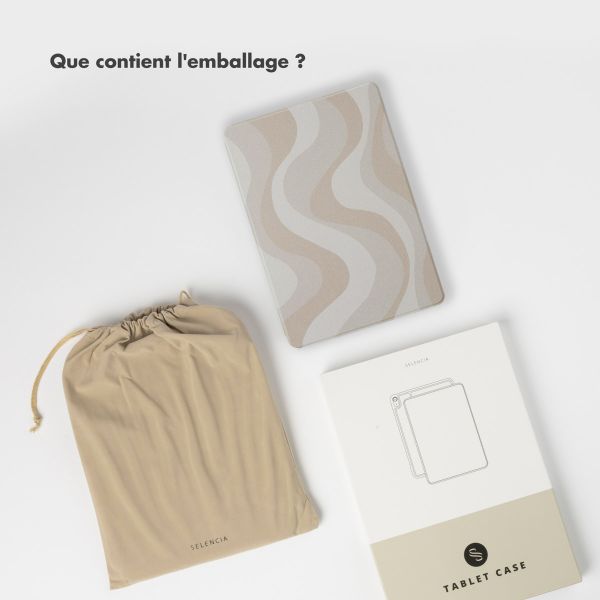 Selencia Coque tablette Vivid Apple iPad 9 (2021) 10.2 pouces / iPad 8 (2020) 10.2 pouces / iPad 7 (2019) 10.2 pouces - Desert Waves Beige