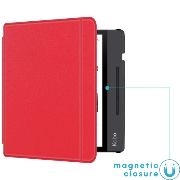 imoshion ﻿Slim Hard Sleepcover avec support Kobo Libra H2O - Rouge