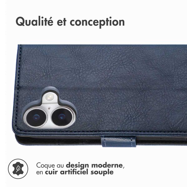 imoshion Étui de télephone portefeuille Apple iPhone 16 Plus - Bleu foncé