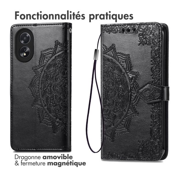 imoshion Etui de télephone Mandala Oppo A18 / Oppo A38 - Noir