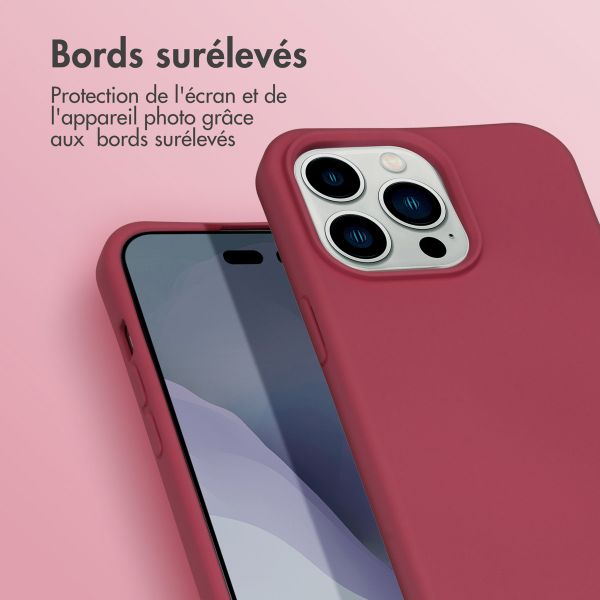 imoshion Coque de couleur avec cordon amovible iPhone 14 Pro Max - Rouge foncé