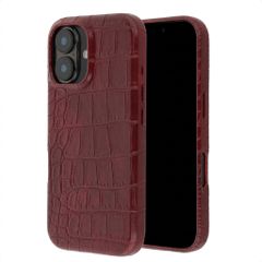 Selencia Coque arrière Croco avec MagSafe Apple iPhone 16 - Burgundy
