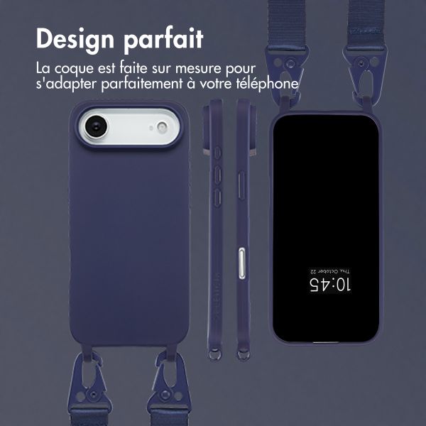 Selencia Coque silicone avec cordon amovible Apple iPhone Air - Bleu foncé