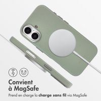 Accezz Coque arrière en cuir avec MagSafe Apple iPhone 16 - Light Grey