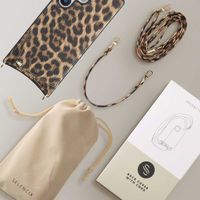 Selencia Coque arrière avec cordon et porte-cartes Nova Samsung Galaxy S25 Ultra - Leopard