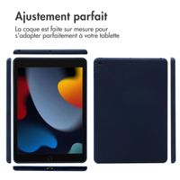 Accezz Coque Liquid Silicone Apple iPad 9 (2021) 10.2 pouces / iPad 8 (2020) 10.2 pouces / iPad 7 (2019) 10.2 pouces - Bleu foncé