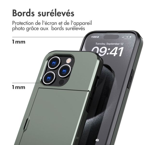 imoshion Coque arrière avec porte-cartes Apple iPhone 15 Pro - Vert foncé