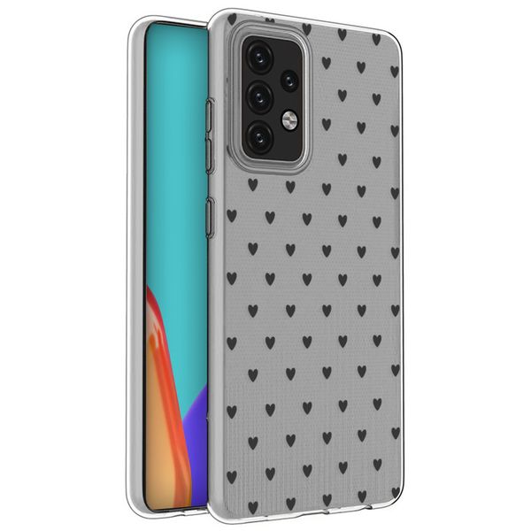 imoshion Coque Design Samsung Galaxy A52(s) (5G/4G) - Cœurs - Noir