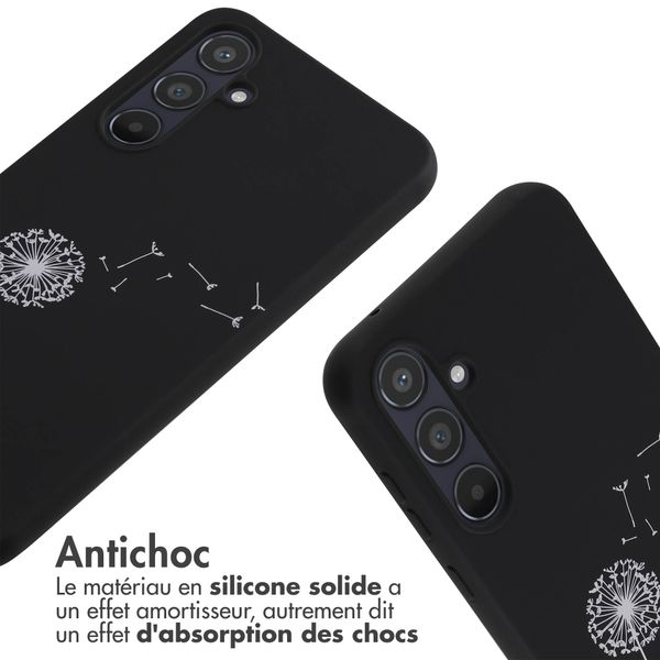 imoshion Coque design en silicone avec cordon Samsung Galaxy A55 - Dandelion Black