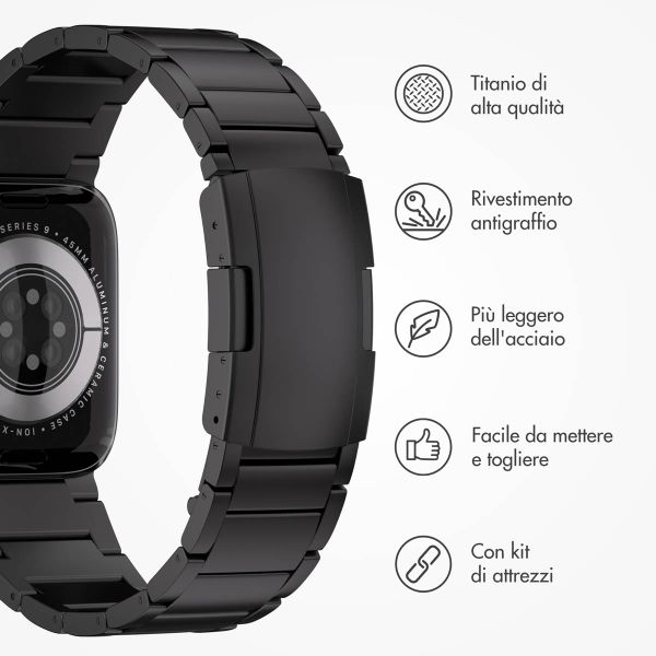 Accezz Bracelet en acier Titane mat Apple Watch | 38/40/41/42 mm - Noir