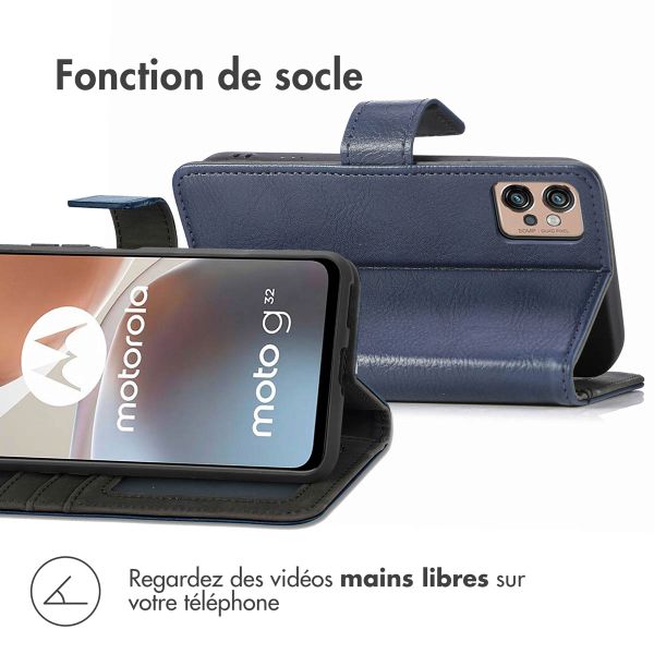 imoshion Étui de téléphone portefeuille Luxe Motorola Moto G32 - Bleu foncé