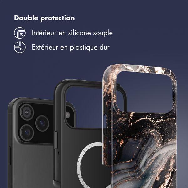 Selencia Coque arrière Vivid avec MagSafe Apple iPhone 17 Pro Max - Chic Marble Black